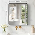 thumbnail image 2 of Gianna Anti-Fog Bathroom Wall Mirror – 28" x 32" Shatterproof Vanity Mirror with Rectangular Metal Frame, Black, 2 of 5