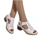 thumbnail image 4 of Amzcrzy Zapatos de mujer,Zapatos de mujer,Zapatillas de mujer, Sandalias de playa con punta abierta, informales, de tacón medio y huecos para mujer Sandalias Mujer Zapatillas De Casa, 4 of 4