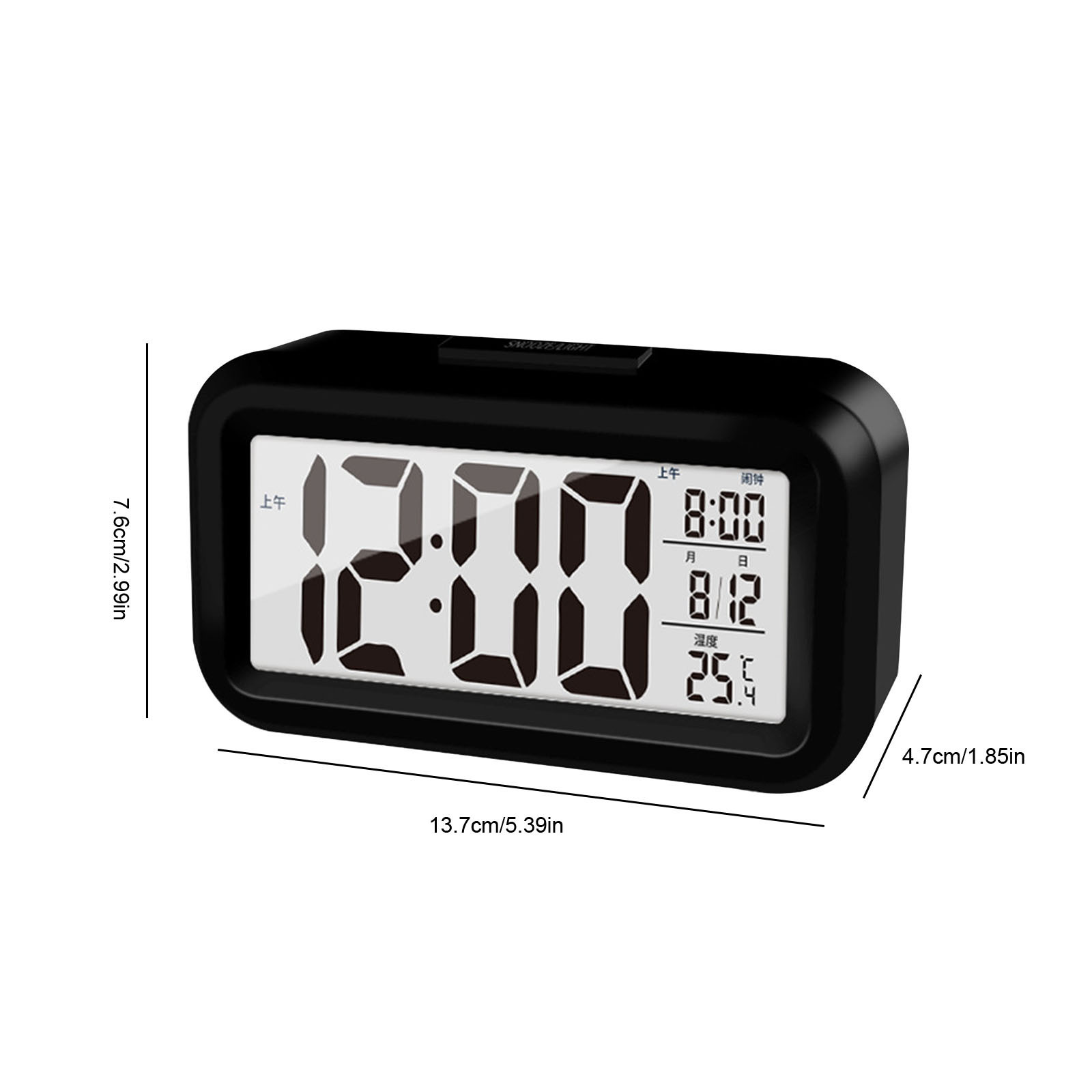 Réveil LED Multifonction - Heure, Date, Jour, Température - Luminosité Réglable Et Lumière Ambiante RGB