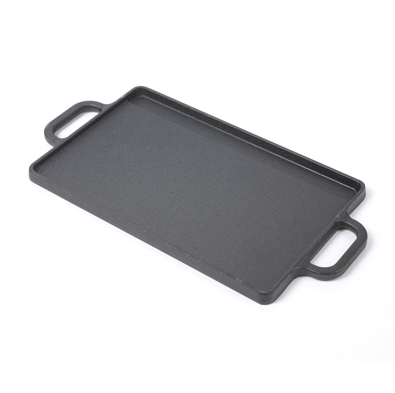 HAWOK Cast Iron Reversible Grill Rectangular Griddle 12.6x8 inch