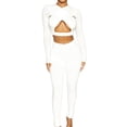 thumbnail image 2 of Yuemengxuan Ladies Fashion Hollow Midriff-baring Tops, Cross Chest Wrapped Slim Base Shirt, 2 of 5