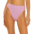 thumbnail image 1 of ISABELLA ROSE Women’s Metallic High Leg Banded High Waist Bikini Bottom Rose Quartz M, 1 of 3