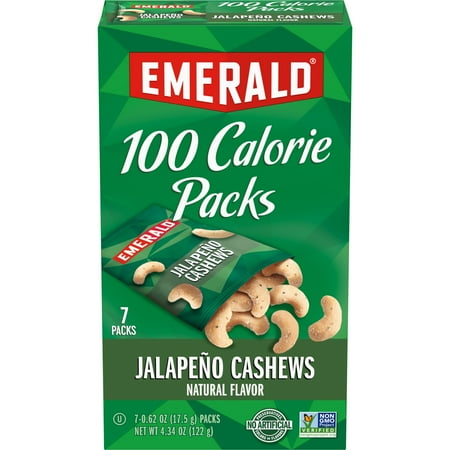 Emerald Nuts Jalapeno Cashews, 100 Calorie Packs, 7 Ct