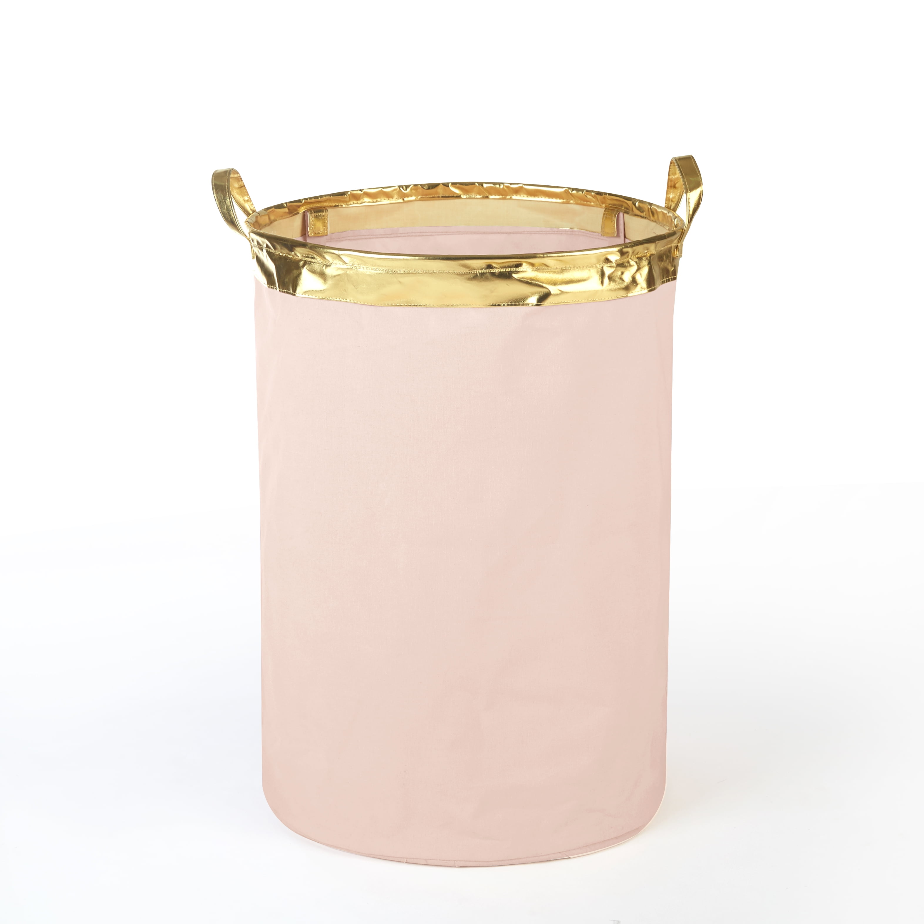Urban Shop Canvas Laundry Hampers With Metallic Trim, Pink
