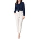 thumbnail image 2 of INSPIRAR CHIC Blusas de Manga Larga para Mujeres Chifón Plisado con Cuello de Lazo Camisa de Oficina 3XL Azul Marino, 2 of 7
