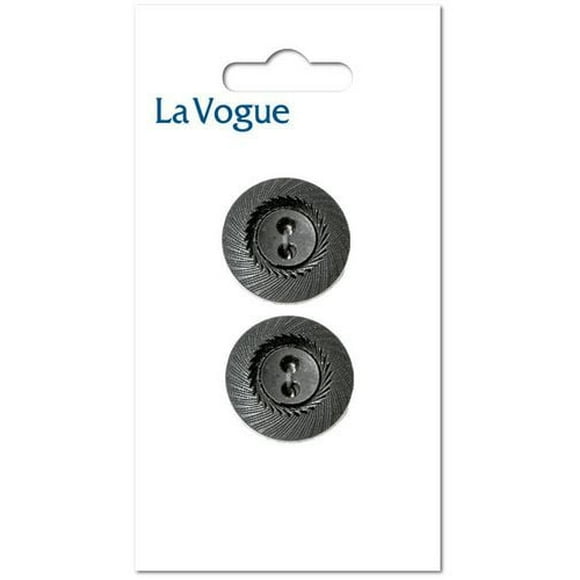 La Vogue 20mm 2-hole button - Black, La Vogue 20mm