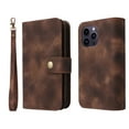 thumbnail image 2 of ELEHOLD for iPhone 14 Pro Max 6.7 inch Flip Leather Wallet Case with Card Holders Kickstand Magnetic Clasp Lanyard Shoulder Strap Shockproof Protective Case,Brown, 2 of 8