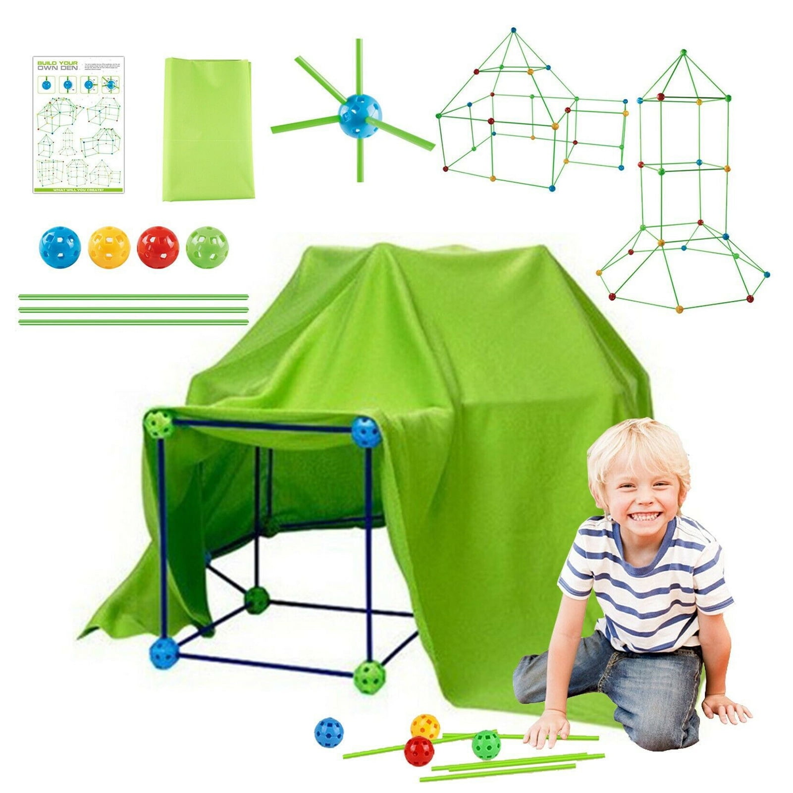 DIY Kids Children Construction Fort Building Kit 155pcs Forts w/ Cover Cloth DIY Kids Children Construction Fort Building Kit 155pcs Forts w/ Cover Cloth