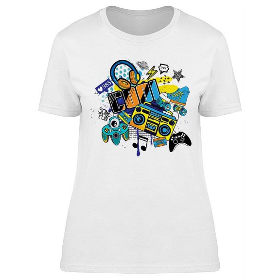 Old School Music Stuff T-Shirt Women -Image by Shutterstock, Female 3X-Large