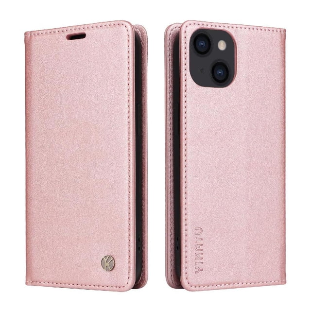 Funda para iPhone 13 Estuche de Cuero PU Tipo Cartera con Ranuras para Tarjetas y Cierre Magnético