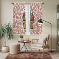 thumbnail image 6 of Easter Kitchen Curtains 63 Inch Length, Bunny Ears Spring Pink Flowers Potted Plant Rustic Tiers Curtains for Living Room Berdoom Bathroom, Light Filtering Drapes Window Treatment 2 Panels 42"Wx63"L, 6 of 8