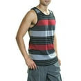 thumbnail image 2 of YAGO Men's Casual Striped Tank Top Shirt for Indoor & Outdoor (Wine/Gray-MM5) (3XL), 2 of 3