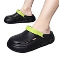 thumbnail image 4 of Men's Women's Garden Clogs, Classic Platform Clog Unisex -on Shoes Outdoor Beach Slippers Comfortable Mules Sandals(Male,Black3), 4 of 7