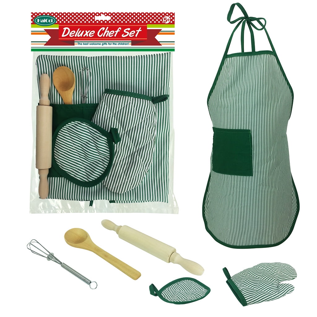 YIWULA6pcs Kids Cooking And Baking Set Kitchen Costume Pretend Role Play Kit Apron