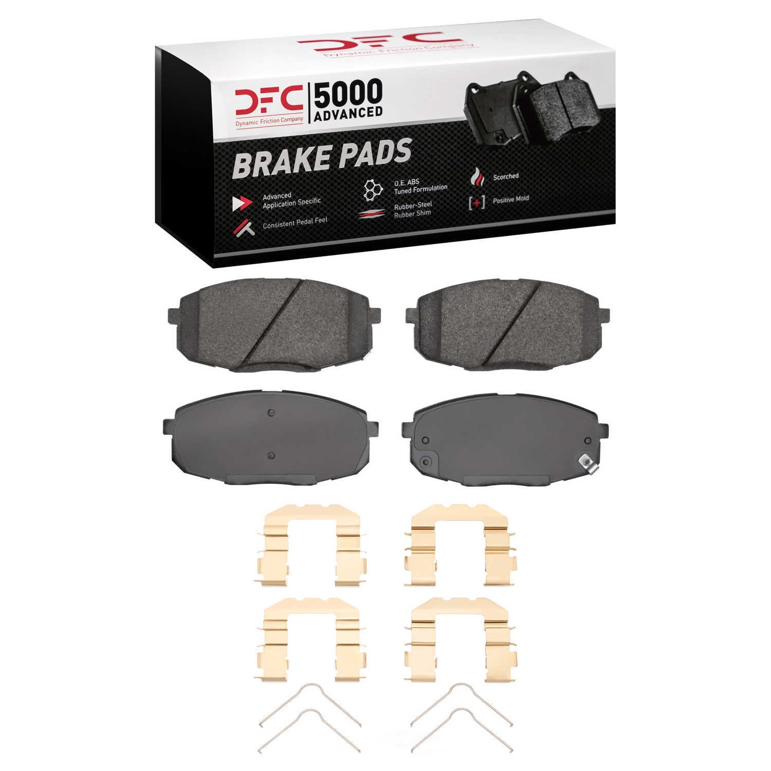 Dynamic Friction Company 1551-2035-03 DFC 5000 Advanced Brake Pads - Ceramic and Hardware Kit - OE