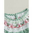 thumbnail image 5 of ZINTAOZT Newborn Baby Girls Christmas Clothes Plaid Bubble Romper Long Sleeve Smocked Jumpsuit One Piece Bodysuit Outfit, 5 of 8
