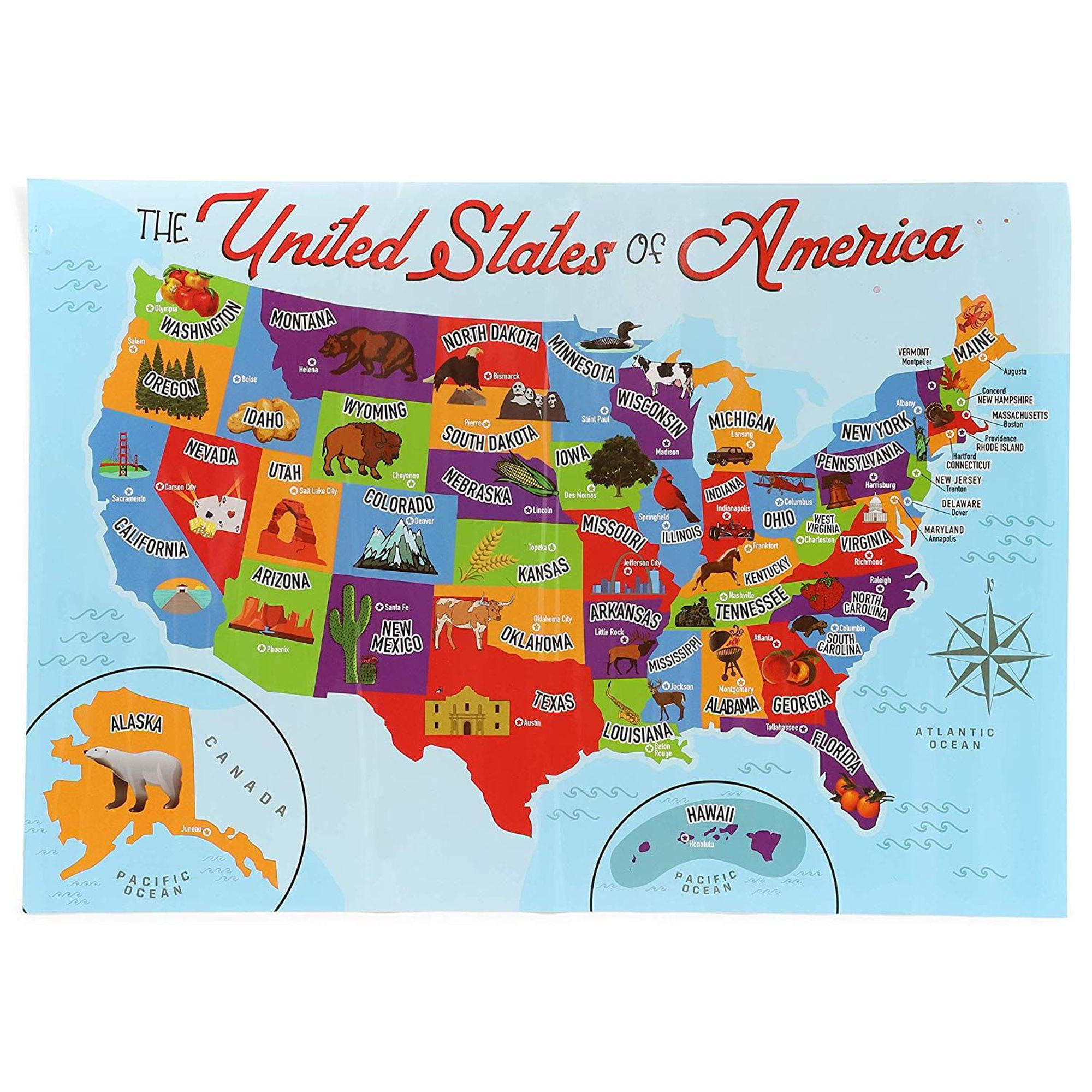 Laminated Available Usa United States Large Map Wall - vrogue.co