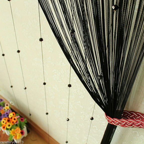 LELINTA 2m x 1m Window Tassel Drapery Bead or Silver Wire String Curtain Straight Line Tassel Panel Divider Decoration-Seventeen Styles to Choose for You