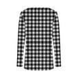 thumbnail image 4 of Miluxas Womens Plaid Shirt Casual Long Sleeve Slim Fit Button Down Blouse Tops Bottom T-shirt Tops White S(S), 4 of 6