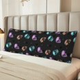 thumbnail image 4 of KLL Ultra Soft Microfiber Body Pillow Cover/Pillowcases 20"x54" with Hidden Zipper Closure-purple cyan brown Skull, 4 of 5
