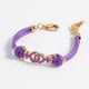 thumbnail image 1 of Pulsera Nice Baño de Oro Adornada con Listones 224635 Purpura 18 cm + 2 cm, 1 of 3