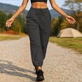 thumbnail image 5 of Cagogo Women's Cargo Pants with Pockets Drawstring Casual Loose Long Tapered Pants Streetwear Solid Trousers for Party Office Travel, Gray S, 5 of 6