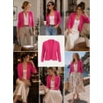 thumbnail image 5 of QUALFORT Women's 3/4 Sleeve Cropped Cardigan Sweater, Open Front Shrug, Rose, Size S, 5 of 7