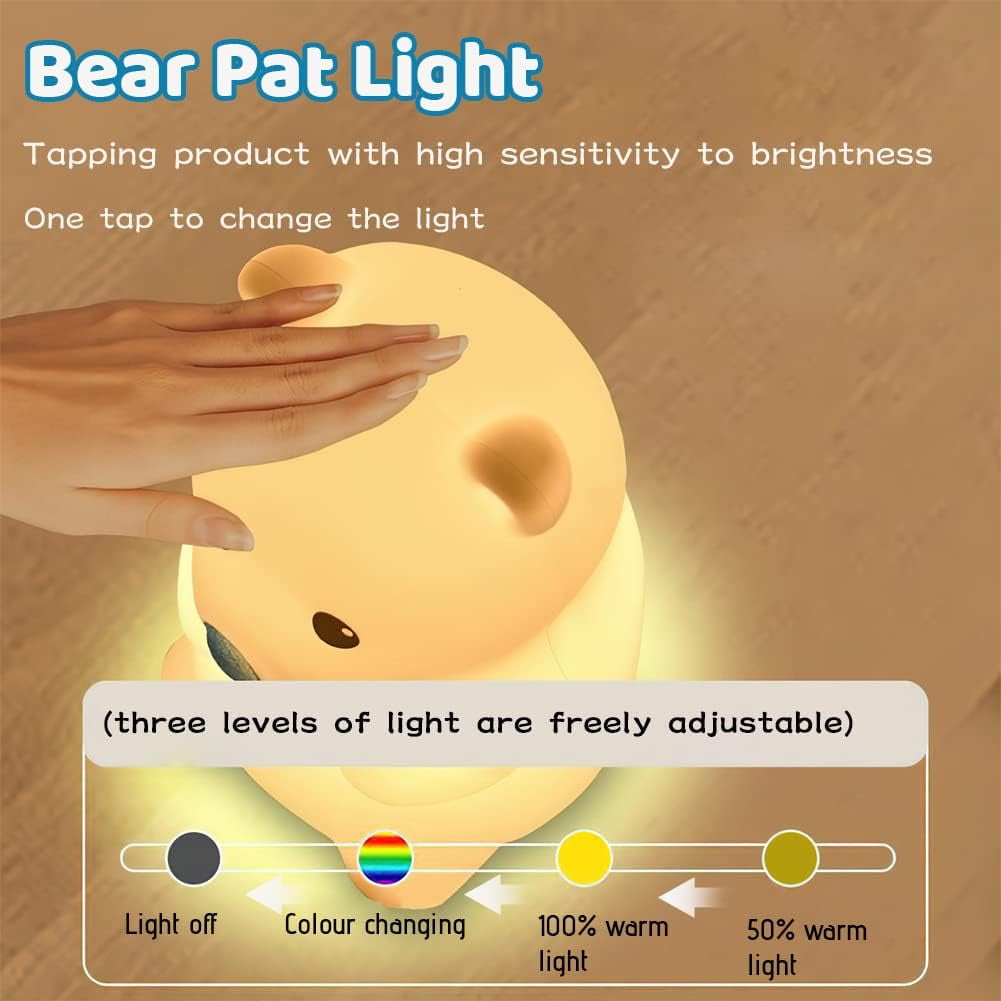 Rechargeable Silicone Children's Night Light, USB Plug Silicone Night Light, Silicone Clap Light, Multicolored Baby Night Light, Soft, Comfortable, Lovely