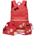 thumbnail image 1 of Children Kids 3 Pieces Dots Lightweight Nylon Backpack Schoolbag Set(Red), 1 of 5