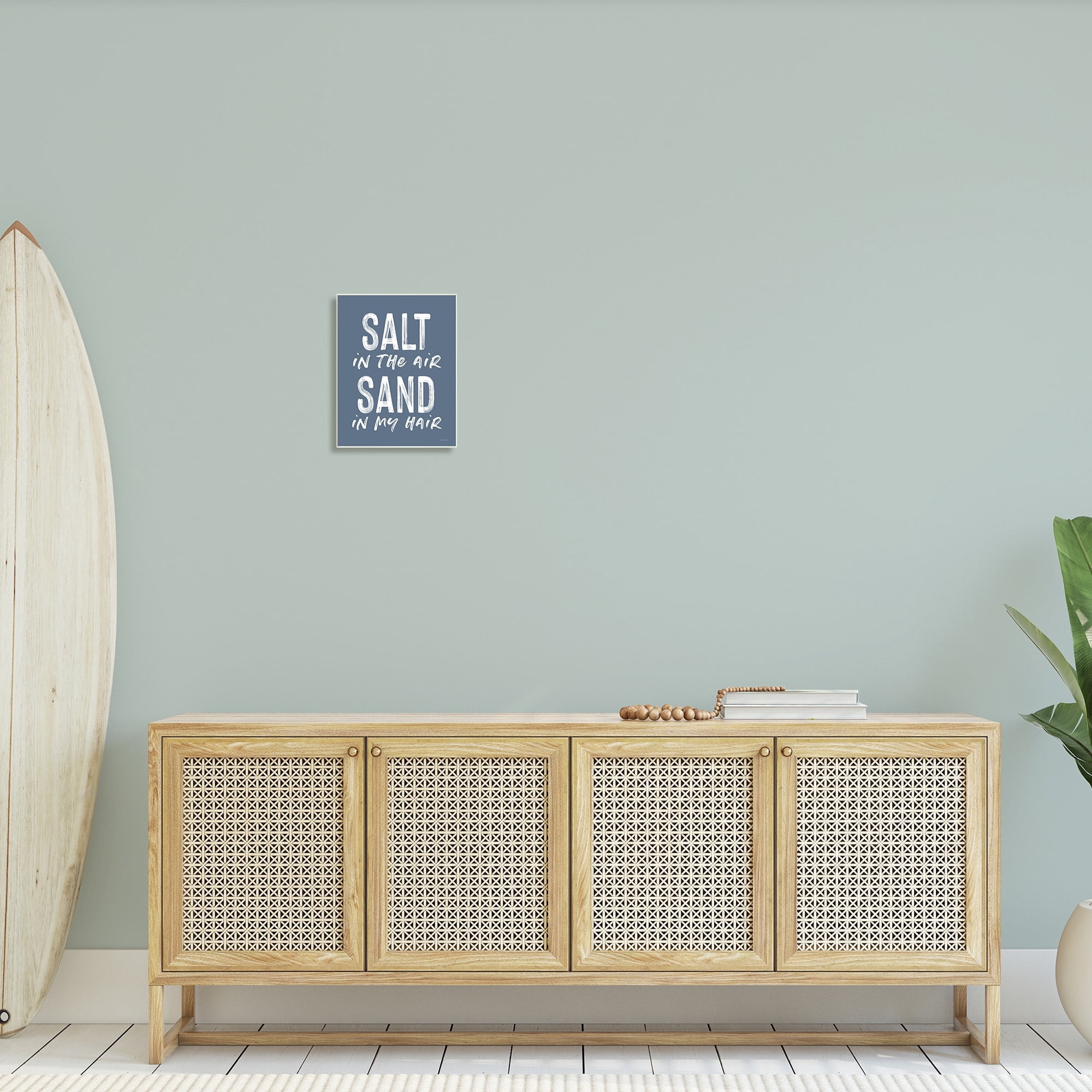 Stupell Industries Salt in Air Sand in Hair Nautical Phrase, 13 x 19,Design by Lettered and Lined