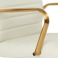 thumbnail image 3 of Mid-Back Cream Faux Leather Chair with Gold Finish Arms and Base K/D, 3 of 5