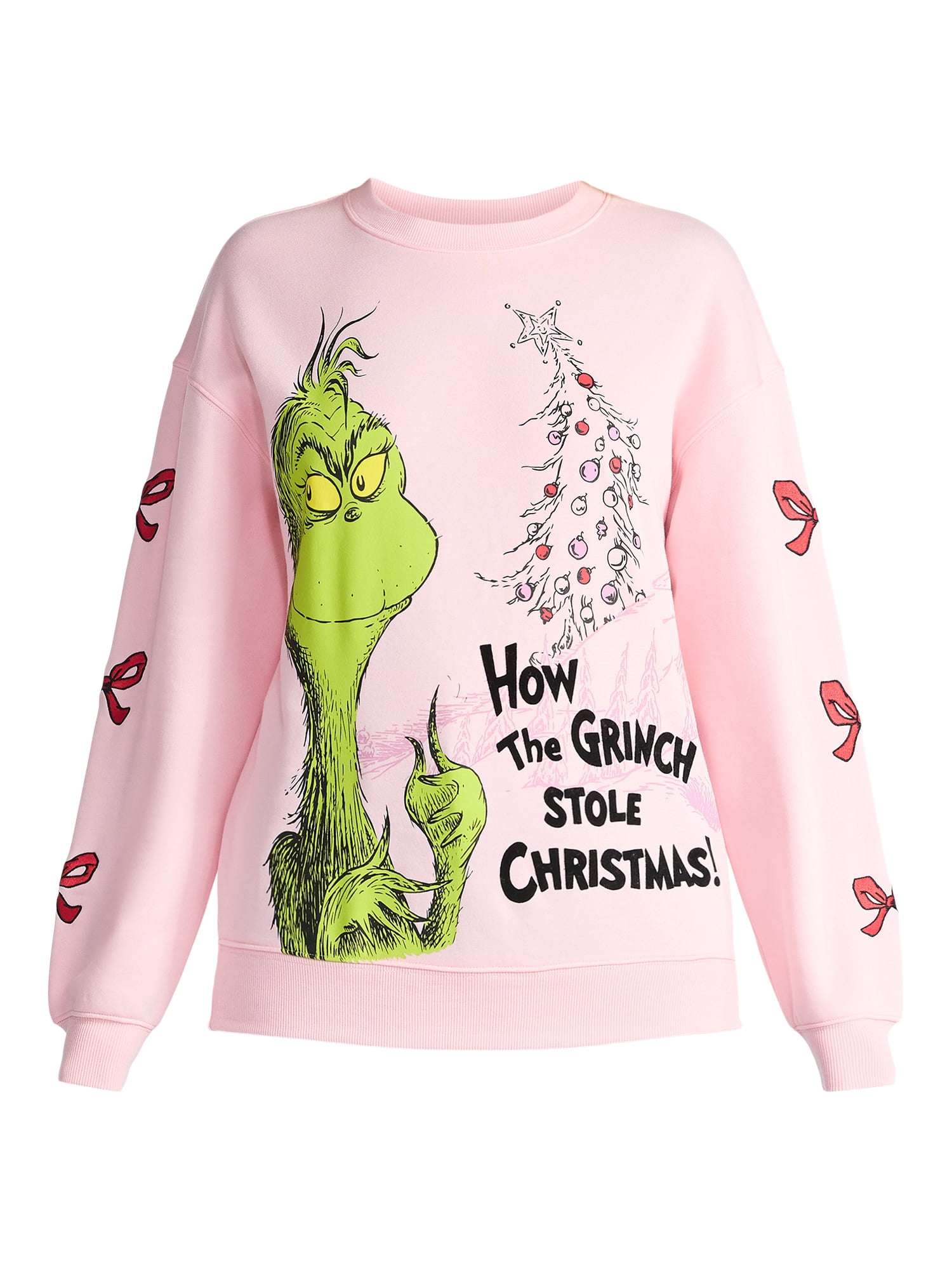 Dr Seuss The Grinch Women's Graphic Fleece Sweatshirt with Long Sleeves, Sizes XXS-XXL