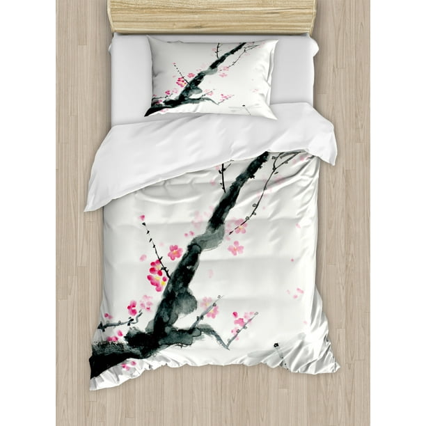 Dragonfly Duvet Cover Set Branch Of A Pink Cherry Blossom Sakura Tree Bud And Dramatic Artisan Decorative Bedding With Pillow Shams Black By Ambesonne Com - Pink Cherry Blossom Bedding Set Dragonfly Duvet Cover Set Branch Of A Pink Cherry Blossom Sakura Tree Bud And Dramatic Artisan Decorative Bedding With Pillow Shams Black By Ambesonne Com - Pink Cherry Blossom Bedding Set