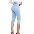 thumbnail image 6 of Women Jeans Trendy High Waisted Slim Fit Stretch Denim Jeans Light Blue S, 6 of 9