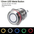 thumbnail image 5 of New Red Blue Green Yellow White ON/OFF Push Metal Button Switch 12mm LED Momentary/Latching WHITE 3-9V LATCHING, 5 of 8