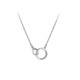 thumbnail image 1 of Diamond Geometric Double Circle Necklace Fashion Simple Hollow Clavicle Chain Temperament Short Pendant, 1 of 4
