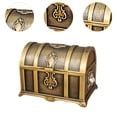 thumbnail image 2 of Caja del tesoro dorada vintage, contenedor grande, anillo de recuerdo, caja para pendientes para niñas Marrón, 2 of 6