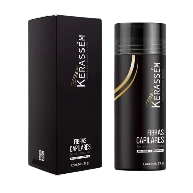 Fibras Capilares 29g Cubre Calvicie Kerassém Café Oscuro