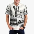 thumbnail image 5 of Yiaed Vintage Cactus PickupPrint Men's Short Sleeve Polo Shirt,Golf Polo for Men Three-Button Golf Shirt Athletic Casual Collared T-Shirt- Medium, 5 of 7