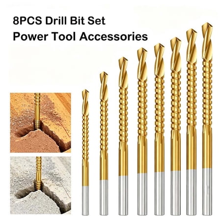 Titanium Coated Drill Bit Set for Metal and Wood - Precision Twist Bits with 135&deg; Split Point for Fast Accurate Drilling