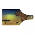 thumbnail image 1 of Safari Cutting Board, Savanna Giraffes Exotic Tropic Lands Culture Wild Nature Art Illustration, Tempered Glass Cutting and Serving Board, Wine Bottle Shape, Orange Chocolate Blue, by Ambesonne, 1 of 1