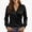 Black women long sleeve wrap blouse a1, variant on Kadlawus Women Long Sleeve Wrap Blouse Elegant Casual Basic Solid Slim Fit Tops Soft Flowy Fabric for Office Commute Business Trip Wear, Dark Gray 2XL