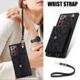 thumbnail image 3 of Allytechgroup for Samsung Galaxy Note 20 Ultra Wallet Case with 5 Cards Holders, Detachable Hand Strap & Shoulder Lanyard RFID Blocking Shockproof Protective Phone Case for Girls Women, Black, 3 of 7