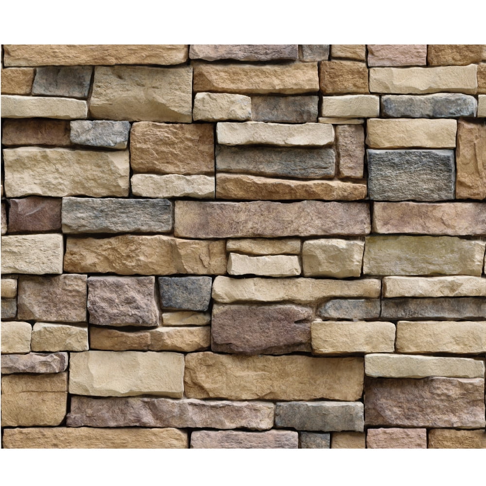 Lovehome Wall Paper Brick Stone Rustic Effect Self-adhesive Wall Sticker Home Decor