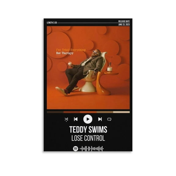 Teddy Swims Lose Control 3 Canvas Poster Bedroom Decoration Landscape Office Valentine's Birthday Gift