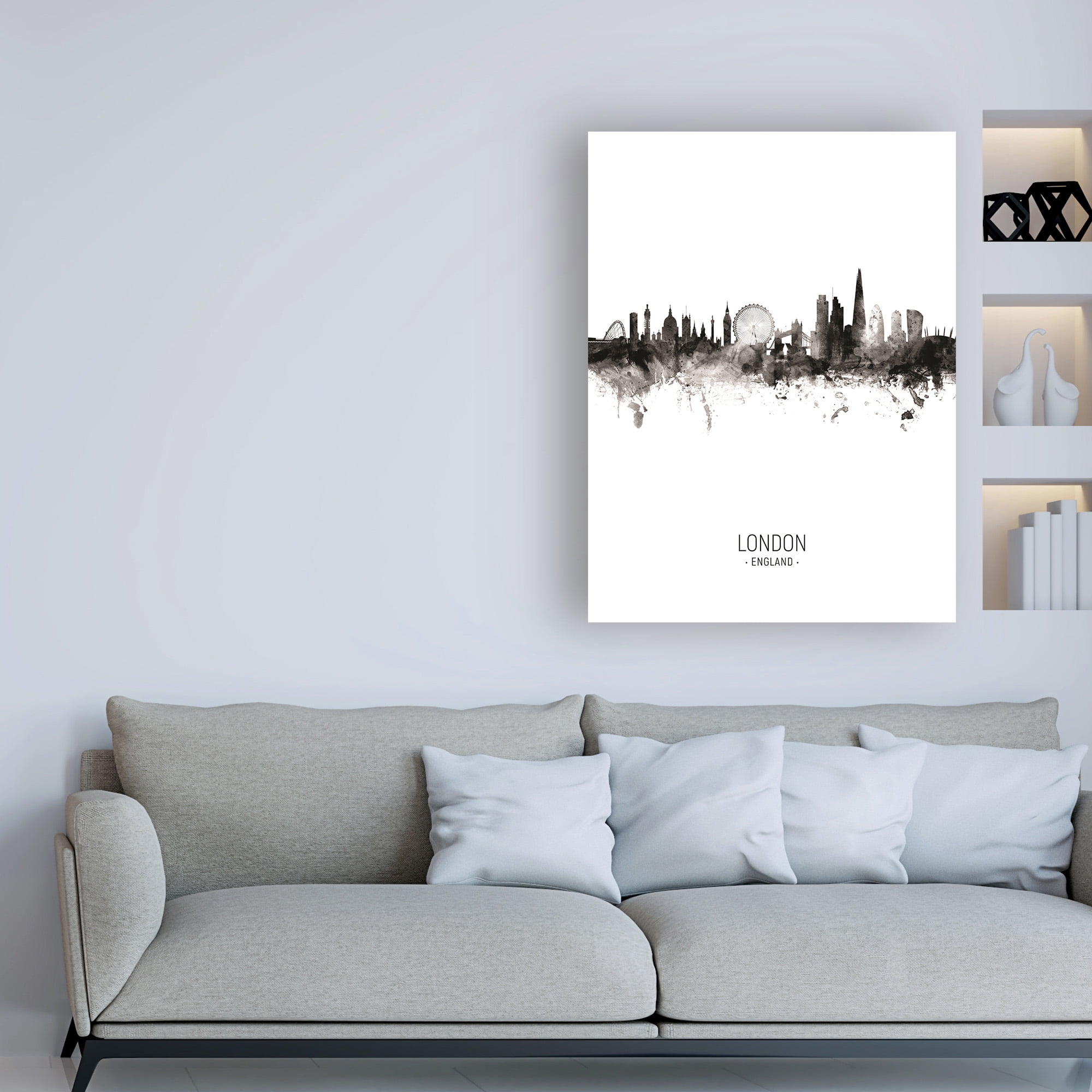 Trademark Fine Art 'London England Skyline Portrait II' Canvas Art by Michael Tompsett