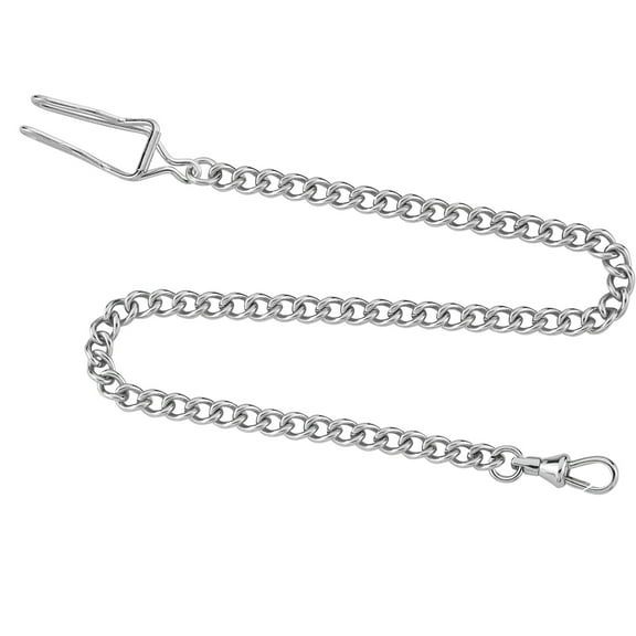 Gotham Stainless Steel 14 Inch Pocket Watch Chain with Belt Clip # GWCSCLCHAIN