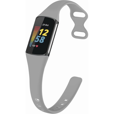 MYKOMI Slim Bands Compatible with Fitbit Charge 5 Women Men Adjustable Soft Silicone Sport Replacement Watch Band Straps Wristbands Bracelet for Charge 5 Activity Tracker