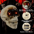thumbnail image 4 of 1 Pair Halloween Moving Jaw Skull with Sound Activated, Horror Skull with Red LED Eyes, Animated Skull with Light and Sound, Hanging Skeleton Head for Holidays Outdoor Indoor Haunted House, 4 of 8