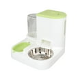 thumbnail image 1 of Comedero automático para mascotas, bebedero, cuenco doble para gatos y perros, base antideslizante de 2 pulgadas Verde, 1 of 9
